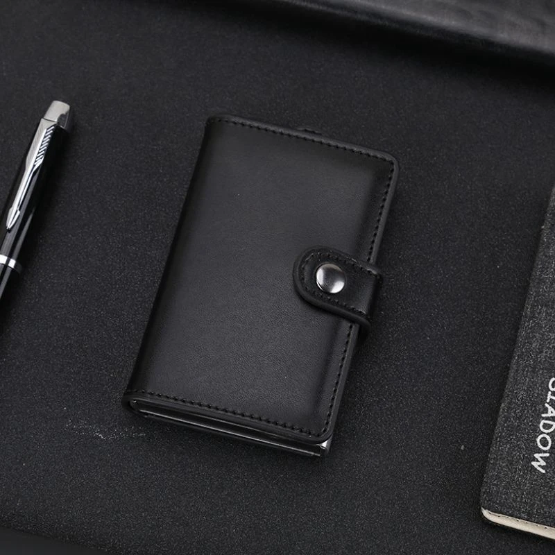 Металлическая RFID алюминиевая коробка из искусственной кожи для путешествий