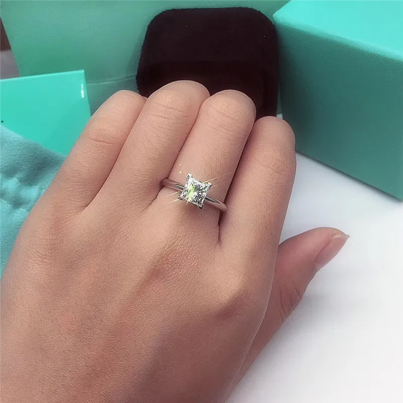 Женское и мужское обручальное кольцо из 100% цельного серебра 925 пробы 0 8ct Sona 5A с