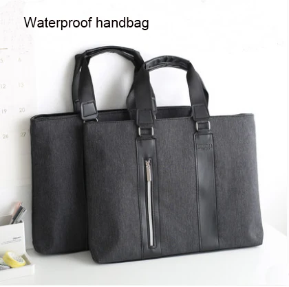 

Commercial Business Document Bag A4 Tote file folder Filing Meeting Bags Side Zipper Pocket portable laptop canvas bags