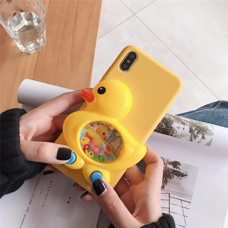 

3D Game Duck Case Liquid Soft Silicone Cover for Huawei P8 P9 P10 P20 P30 Lite Pro P Smart Plus Mate 9 10 20 X Reduce Stress Toy