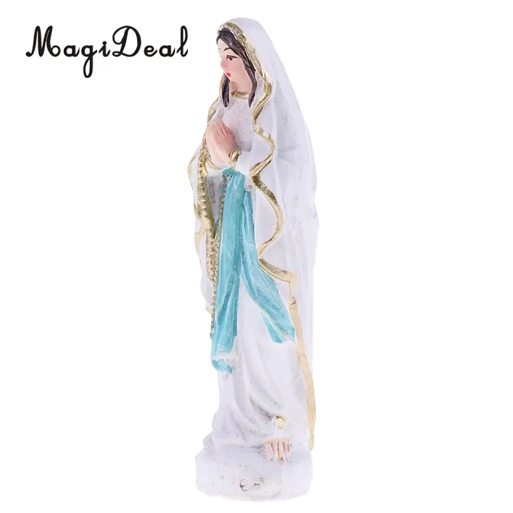 MagiDeal Resin Virgin Mary Figure Statue Sand Table Model Miniature for Garden House Yard Diorama layout Acce Collectible Gift