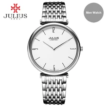 Julius limited edition мужские Ультра тонкие наручные часы из нержавеющей стали Кварцевые высокого качества Топ бренд класса люкс платье Whatch часы JAL-032