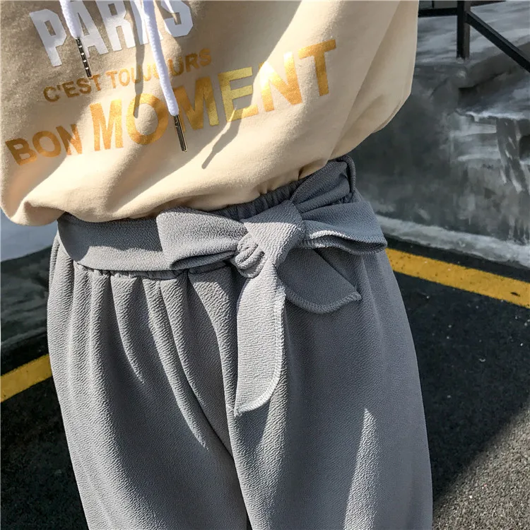 Plus Size - Casual Elastic Waist Loose Wide Leg Pants Preppy Style Trousers Female Palazzo Pants (Us 18W-20W)