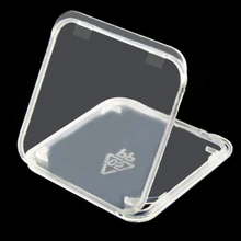 100 шт./лот, прозрачный Стандартный чехол для карт памяти SD, чехол для хранения карт SDHC