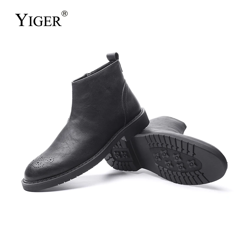 Yiger New Men Ankle Boots Genuine Leather Chelsea Man Bullock Fashion Four Seasons Style Blackbrown Shoes 0009 huismerk kopen in de aanbieding Yiger New Men Ankle Boots Genuine Leather Chelsea Man Bullock Fashion Four Seasons Style Blackbrown Shoes 0009 huismerk kopen in de aanbieding