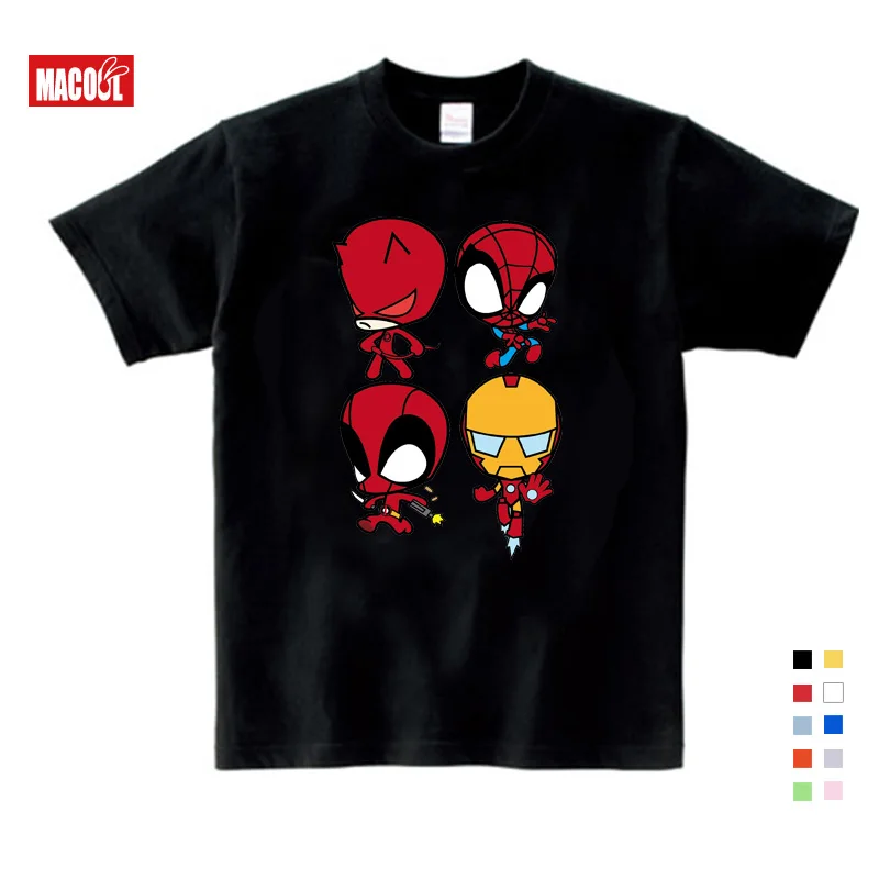 2019 T-shirt Superman/Batman/spider Man/captain America /Hulk/Iron Man / T Shirt Boy Girls Printing T-shirt 3T-9T