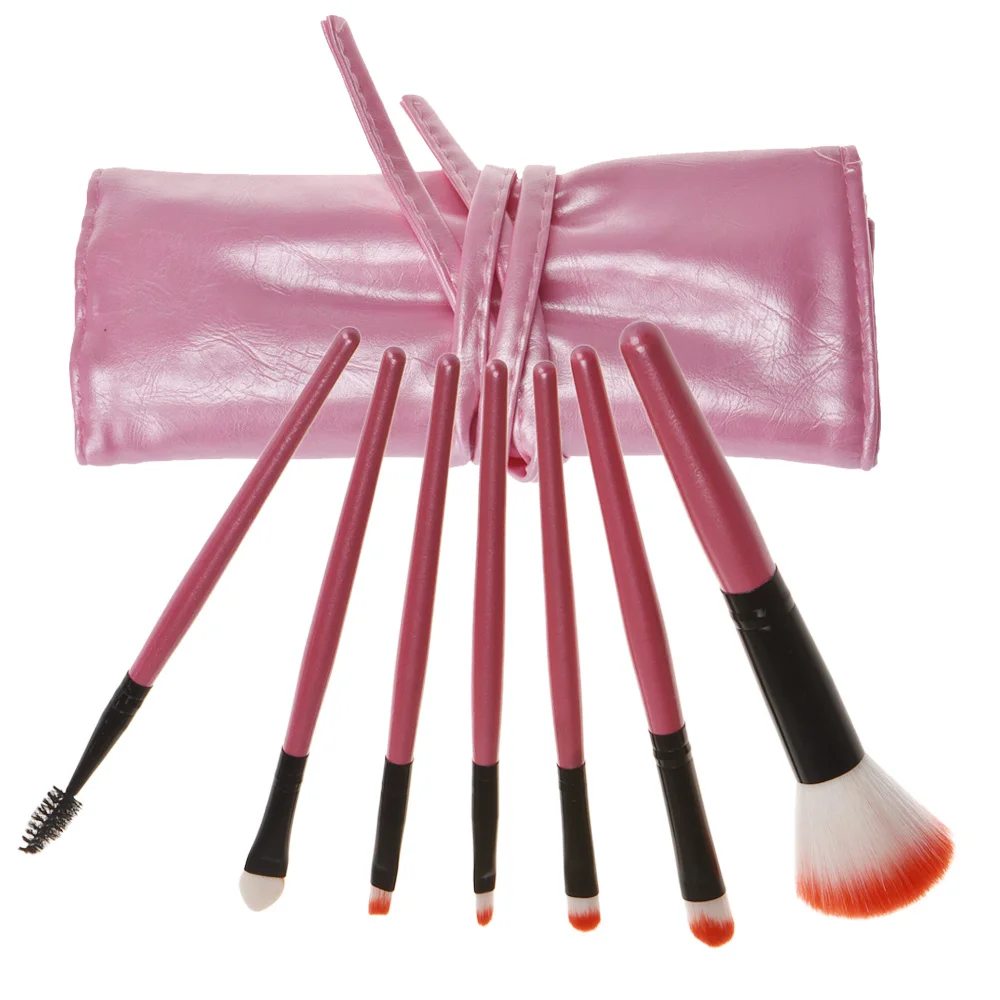 7pcs/Set Pink Makeup Brushes Eyeshadow Foundation Powder Eyeliner Make