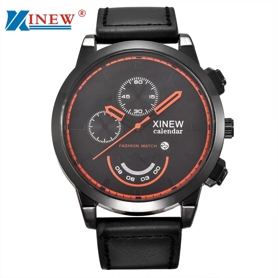 

XINEW Vintage Classic New Business Quartz watch Men Waterproof Date Leather Military Sport Quartz Watch Casual Clockss Relojes