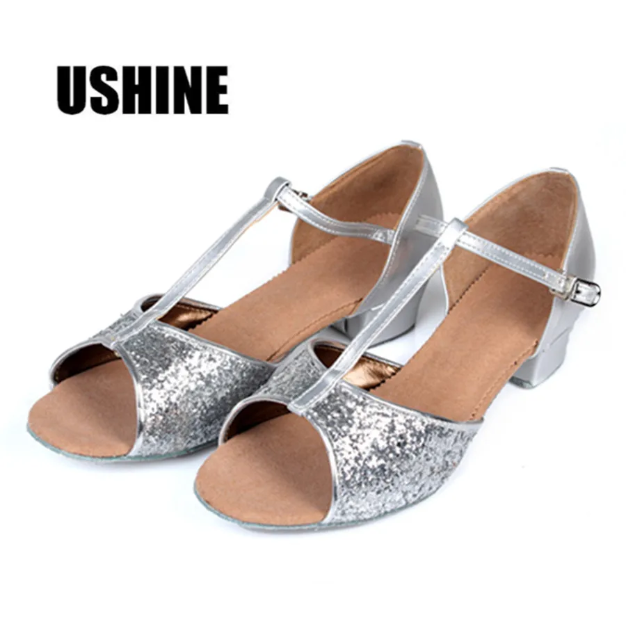 PU&Glitters Gold&Silver latin dance shoes for girls/Ballroom Shoes/zapatillas de dance ninas /WZJ/free shipping PU&Glitters Gold&Silver latin dance shoes for girls/Ballroom Shoes/zapatillas de dance ninas /WZJ/free shipping