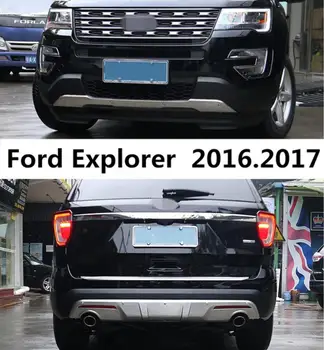 

For Ford Explorer 2016.2017 2.3 Front + Rear Bumper Diffuser Stainless steel Bumpers Guard skid plate car accessories