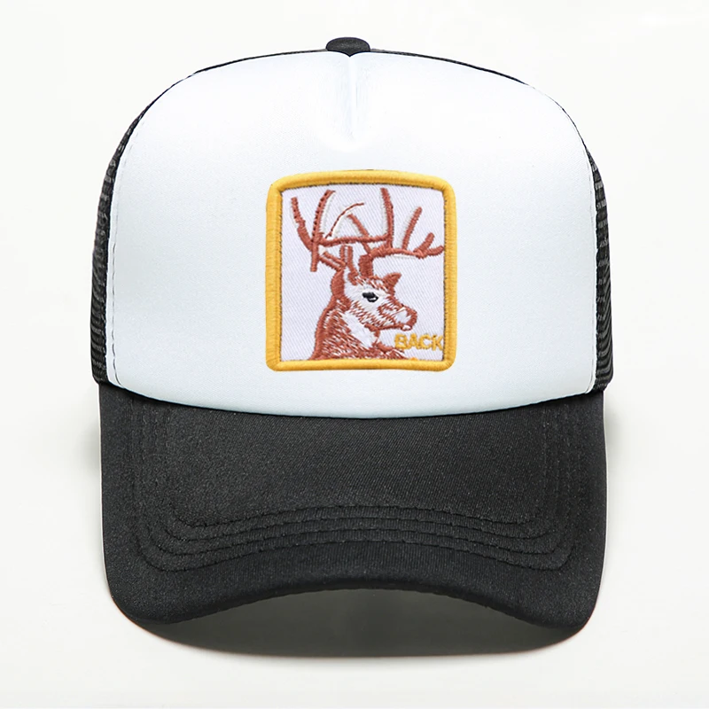 

New Brand Animal Caps Unisex Adult Breathable Mesh Baseball Cap Printing Deer Pattern Patchwork Caps Snapback Outdoor Sport Hats