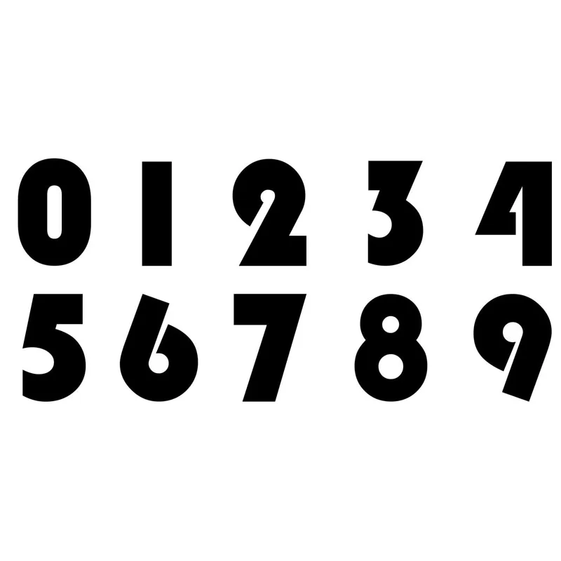 

17.7*8CM Numbers 0 To 9 Custom Decal DIY Vinyl Car Styling Personality Car Stickers Black/Silver C9-1375