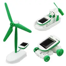 6 в 1 солнечные панели Игрушки Животные Собака Кошка автомобиль Лодка Вентилятор наука и образование головоломка Diy сборка Детский комплект шесть в одном