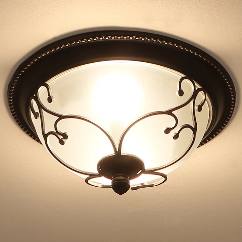 

American style rural ceiling lights living room bedroom study ceiling lamp corridor vestibule corridor wrought iron lamp ya72733
