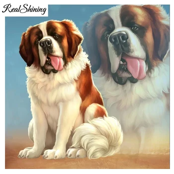 

full square diamond embroidery Saint Bernard Dog 5d diy diamond painting cross stitch mosaic rhinestones stickers puzzles FS3668