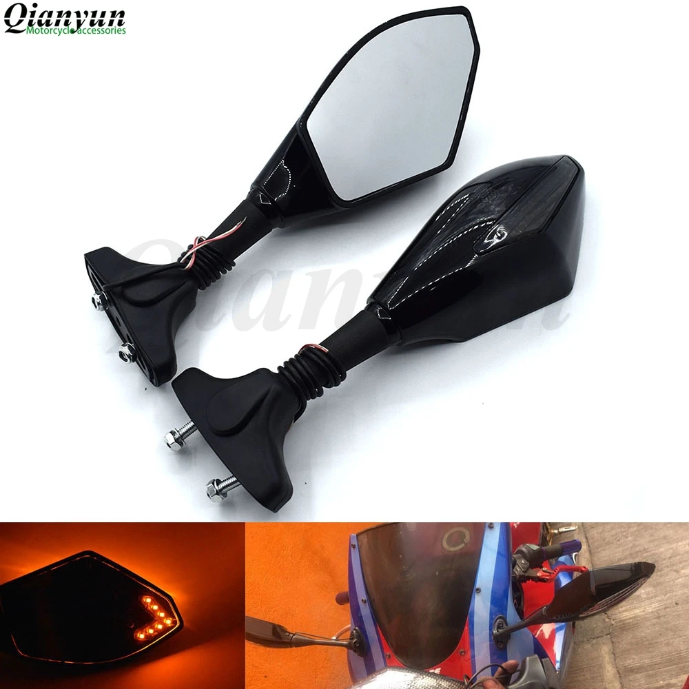 

Universal Motorcycle LED Steering Light Flash Rearview Mirror Side View Mirror For Yamaha FZ6 FAZER FZ6R FZ8 FZ1 FAZER XJ6