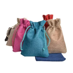 10X14 Cm Multi Colores Mini Bolsa de Yute Bolsa de Lino de Cáñamo Pequeñas Bolsas de Lazo Anillo Collar Joyas Bolsas de Regalo de Boda Embalaje 10X14 Cm Multi Colores Mini Bolsa de Yute Bolsa de Lino de Cáñamo Pequeñas Bolsas de Lazo Anillo Collar Joyas Bolsas de Regalo de Boda Embalaje