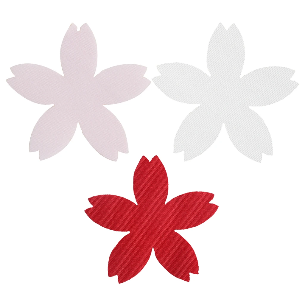 100pcs Cut Out Satin Drill Fabric Flower Pieces for DIY Wedding Bridal Craft 4cm