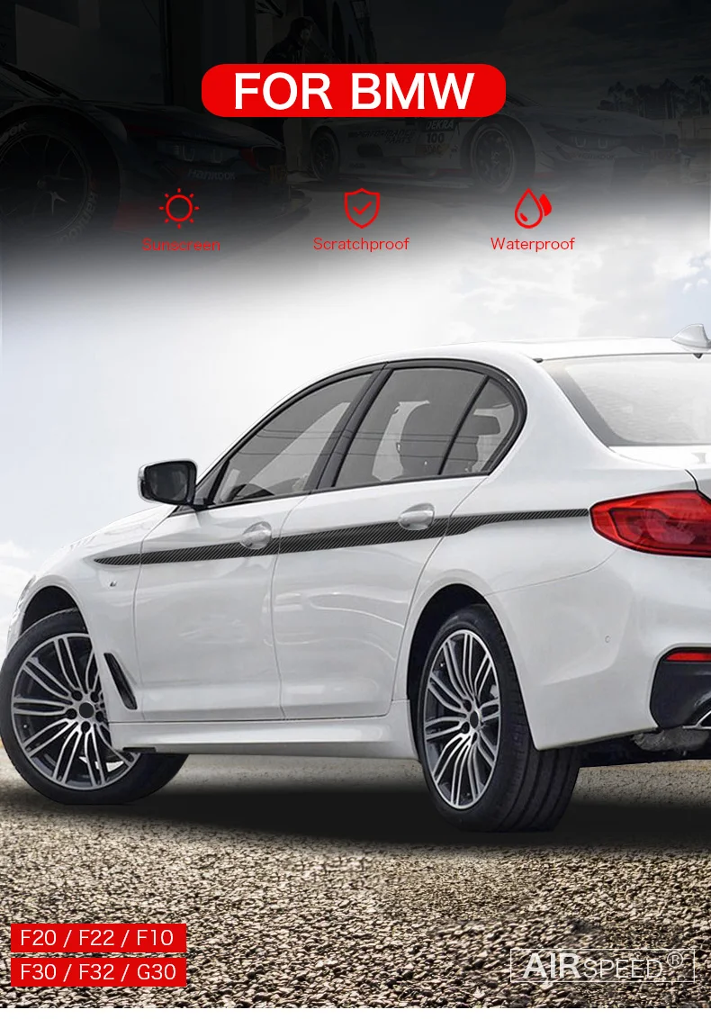 Airspeed for BMW F30 F20 F10 G30 F32 F22 Sticker Accessories for BMW F30 F20 F10 G30 Decal Carbon Fiber Vinyl Car body Stickers (1)