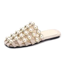 New women's slippers bright beads fashion casual sandals flat with women's shoes explosions pearl fashion sandals New women's slippers bright beads fashion casual sandals flat with women's shoes explosions pearl fashion sandals