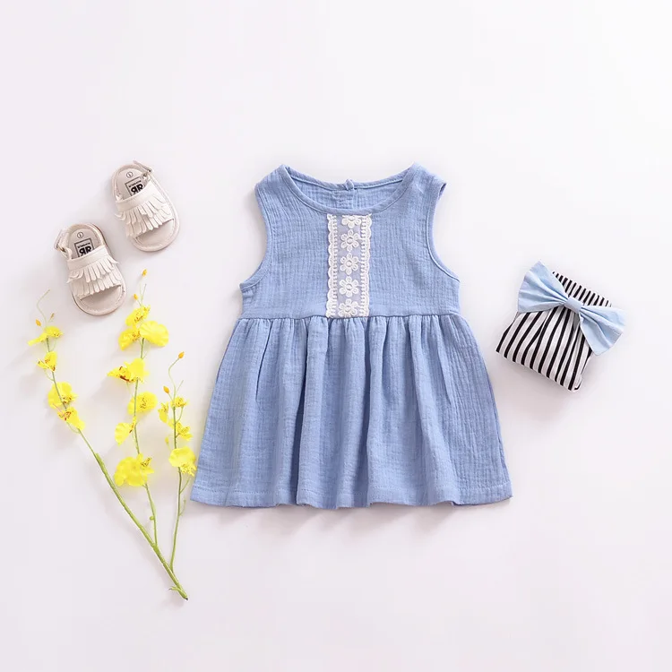 Mother nest Summer Girls Lace Vest Dress Cotton Princess Newborn Clothes Soft Children Party Dresses Kids Sleeveless Clothing  (19)