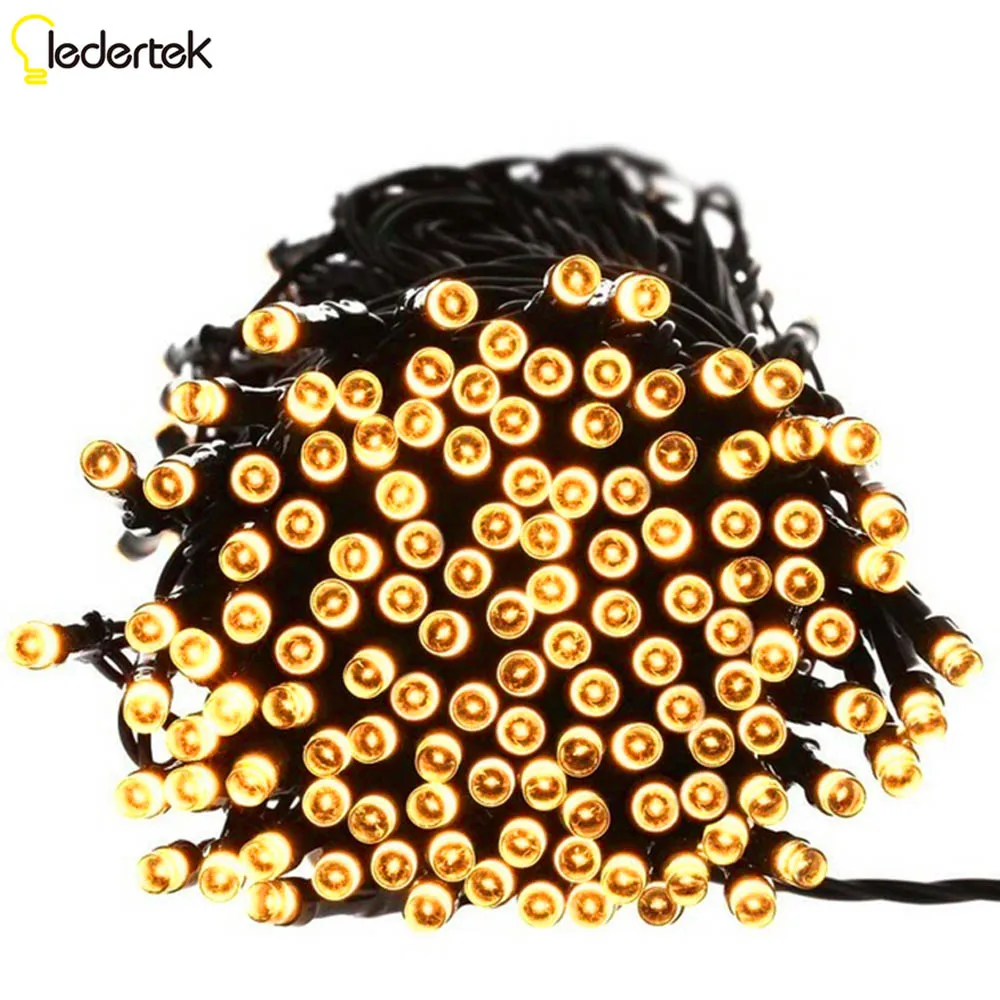 

LEDERTEK Solar String Luces 72ft 200 LED 8 Modes Waterproof For Indoor/Outdoor Garden Patio Garden Party Wedding (Warm White)