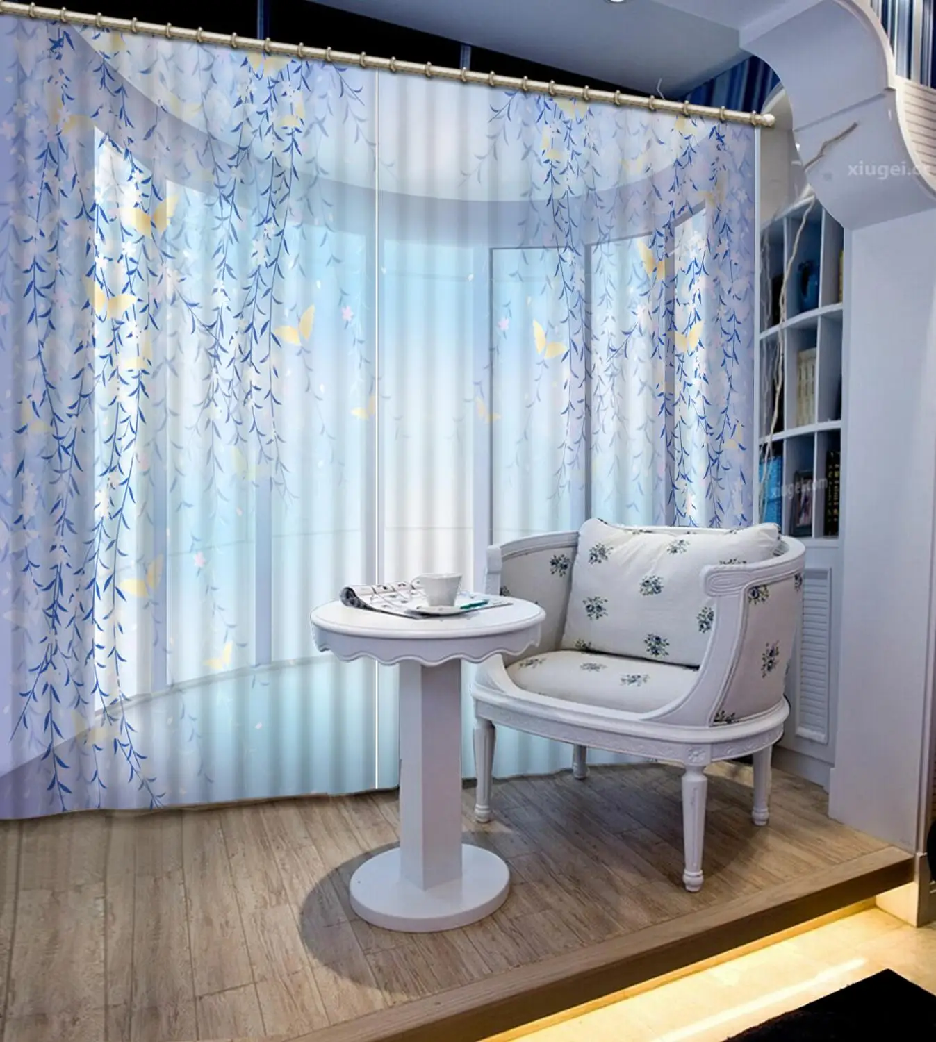 

Flower vine curtains Blackout 3D Curtain Luxury Blackout Window Curtain Living Room roman curtains