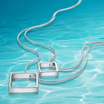 

925 silver necklace sterling silver geometry pendants women fashion silver snake chain bone Ms solid silver jewellery