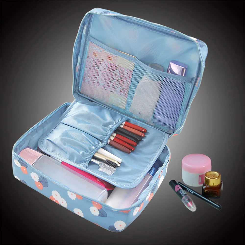 

1PC Floral Nylon Zipper Women Makeup Bag Cosmetic Case Organizer Toiletry Storage Travel Wash Pouch Tools