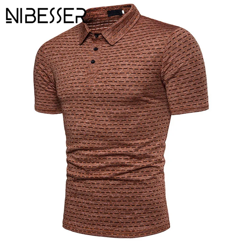

NIBESSER Male Polo Shirt 2018 Summer Men's Summer Short Sleeve Polos Business Solid Tee Shirts Africa Style Man Tops&Tess Z35
