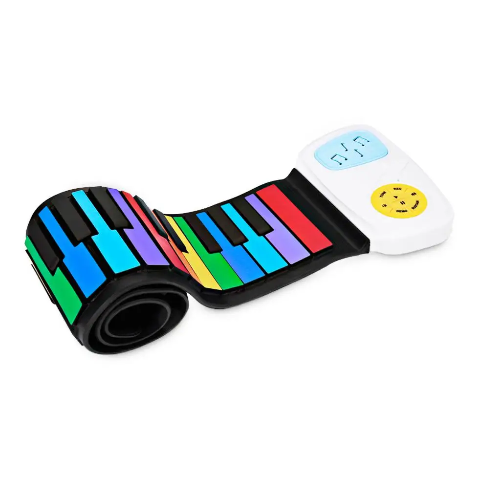  SLADE 49 Keys Colorful Silicon Flexible Hand Roll Up Piano Electronic Keyboard Organ Built-in Speak