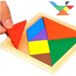 Новые Детские умственное развитие Tangram Деревянные Головоломки Логические Развивающие игрушки для детей 11,3*11,3 см