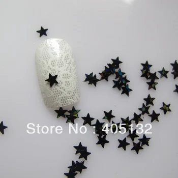 

GD4-1 Free Shipping Wholesale 100g/bag Cute Black Star Glitter Nail art Glitter Pieces Nail art decoration