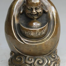 USPS в США S2084 1" Китайский Буддизм Медь Стенд Юань Бао Счастливый Смех Статуи Будды Майтреи