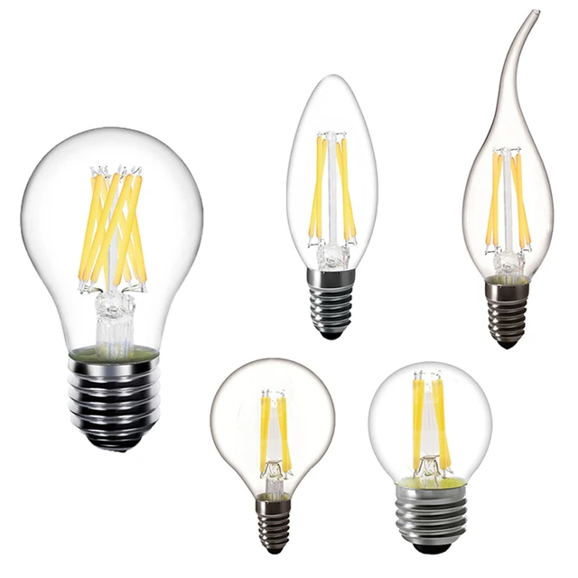 E14 LED Candle Bulb E14 C35 Filament Light E27 LED Lamp Replace 25w 40w 50w Incandescent LED Bulb E27 220V A60 bombilla