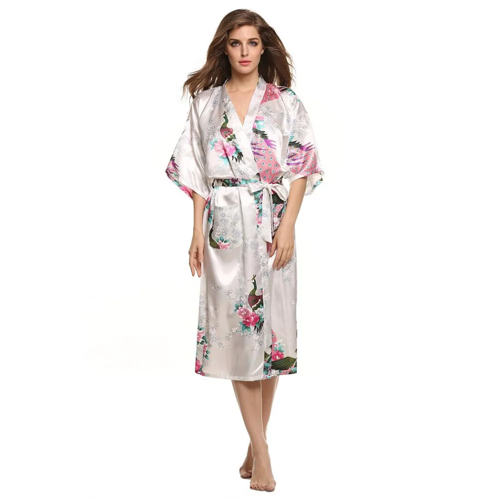 Горячая Распродажа, розовый китайский женский шелковый халат, платье, сексуальная ночная рубашка, повседневное домашнее платье, кимоно, цветочное кимоно, платье, негабаритное, NR113