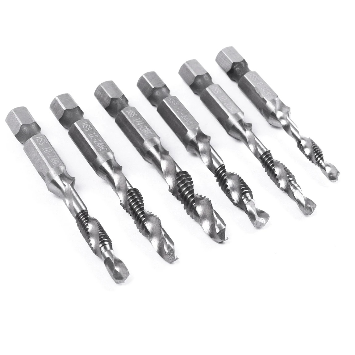 

Combination Tap and Drill Hand Thread Tap Drill Bit Hex Shank HSS Machinist Tool