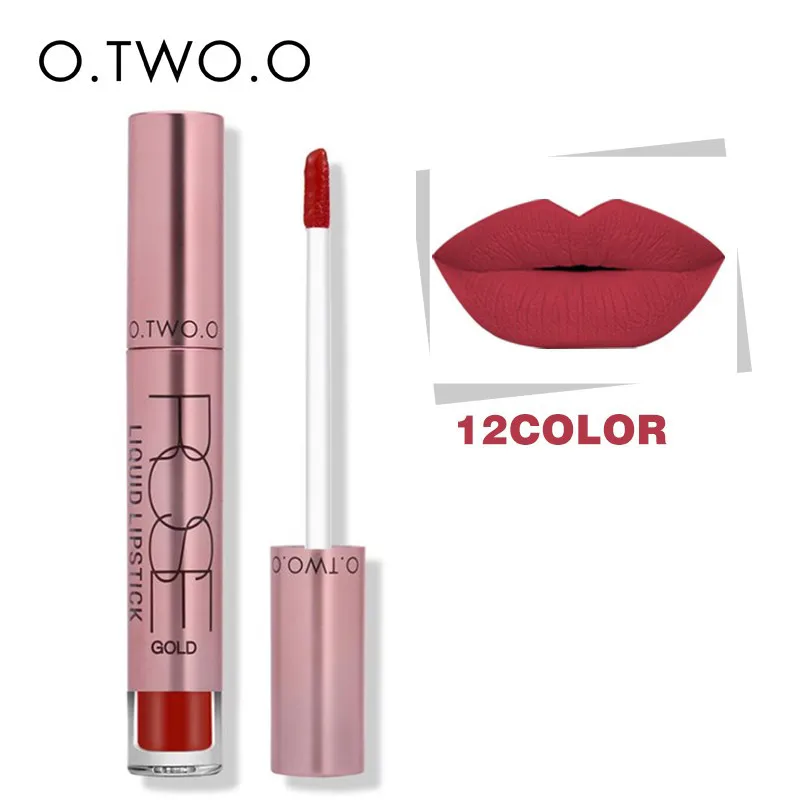 

O.TWO.O 12 Colors Best Sale Kissproof Makeup Lip Gloss Long Lasting Waterproof Easy to Wear Matte Liquid Velvet Lipstick