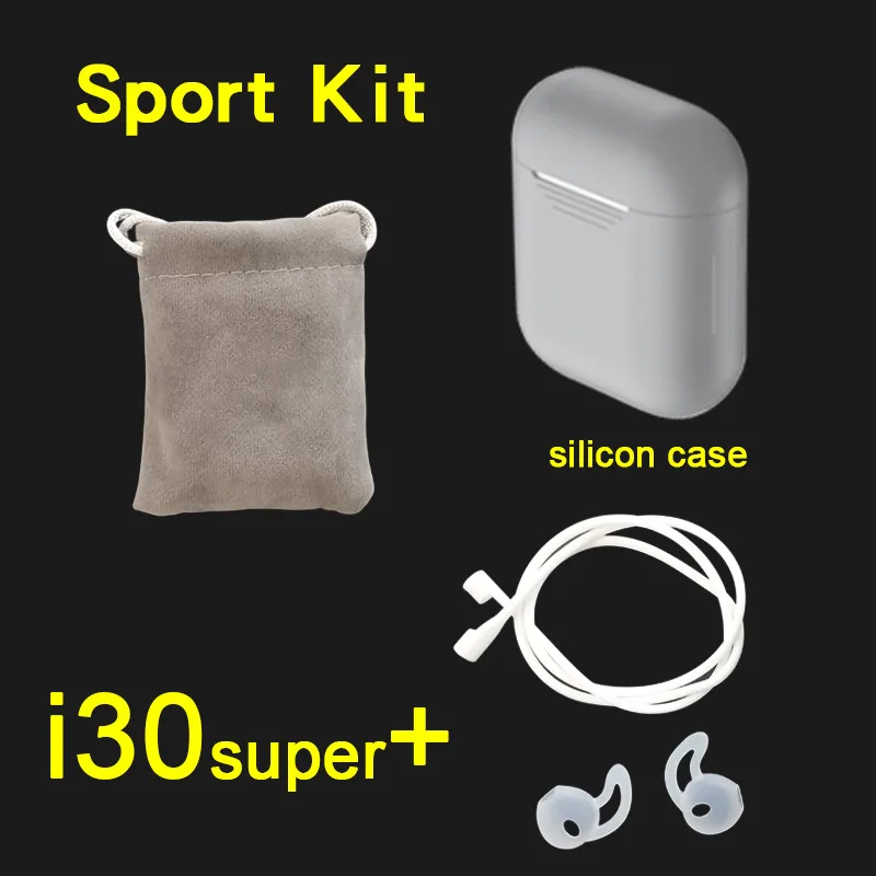 I30super 1:1 Реплика супер мощность 5h беспроводные наушники 6D супер бас Bluetooth 5,0 наушники не W1 чип pk i10 i12 twsi30 - Цвет: i30super kits gray