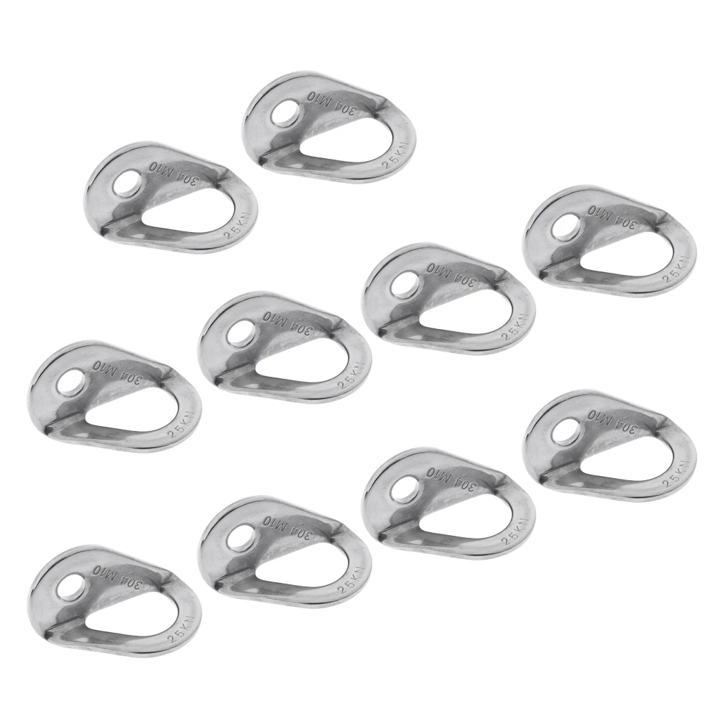 

10 Pieces 10mm 3/8'' 25KN Bolt Hanger Plate 304 Stainless Steel for Rock Climbing Caving Anchor Belay Rescue Rigging Work