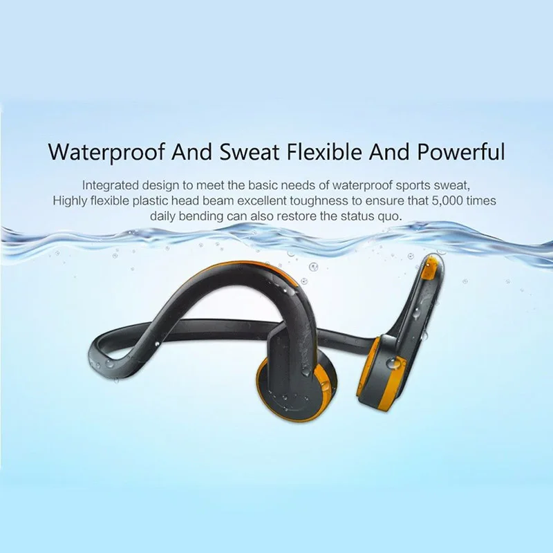 

Bluetooth Collar Clip Ear Bone Conduction Stereo Headphone with Mic for Phone IJS998