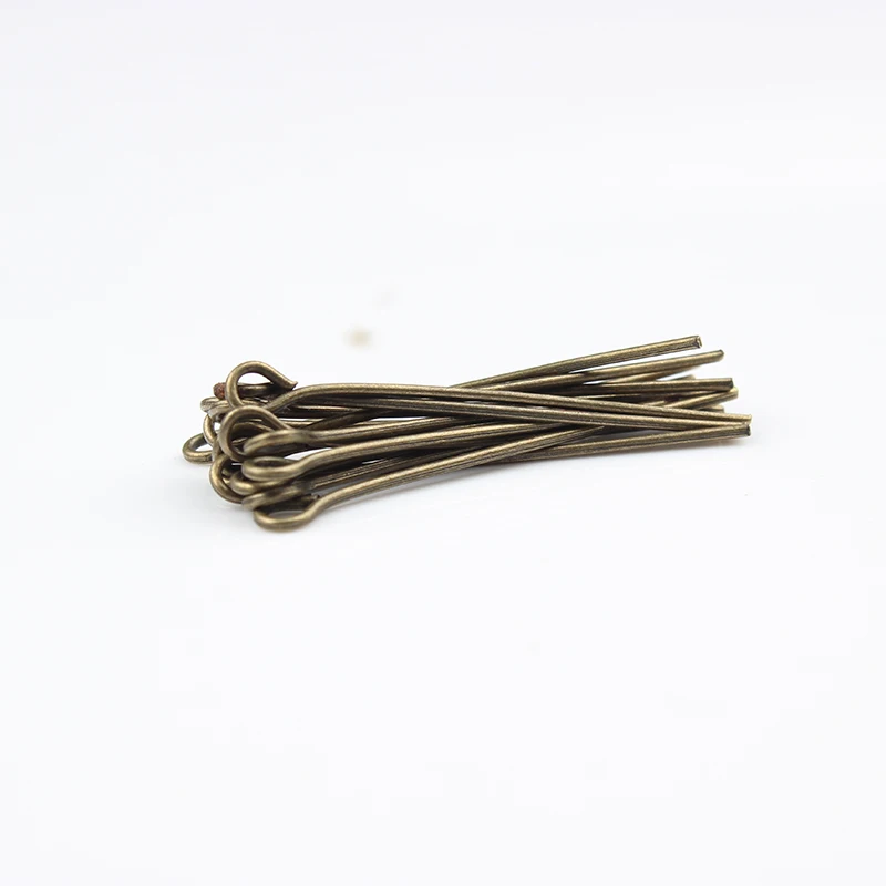 Jewelry accessories wholesale and retail Diy head pin and eye pin beads pin gold colour 16MM-70MM 100PCS have stock