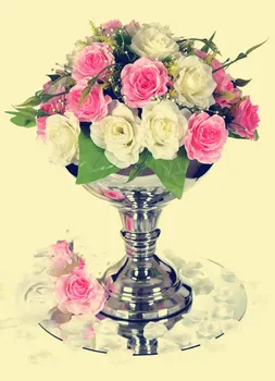 

new arrival large and tall Metal Trumpet Vases Wedding Centerpieces Vases sliver