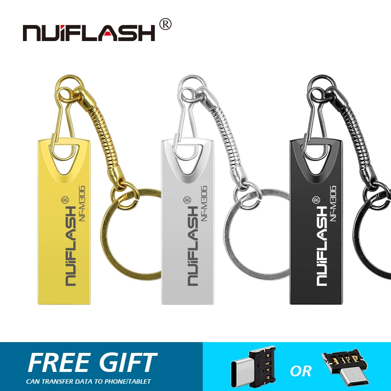 Флеш-накопитель Nuiflash USB 128 Гб 64 ГБ 32 ГБ Флешка флеш-накопитель usb флешка 16 ГБ 8 ГБ 4 ГБ карта памяти металлический накопитель бесплатный подарок