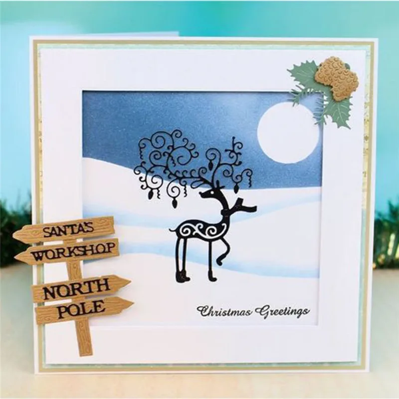 

GJCrafts Xmas Decor Cute Deer New 2019 Metal Cutting Dies Scrapbooking for Card Making DIY Embossing Cuts Craft Cartoon Dies