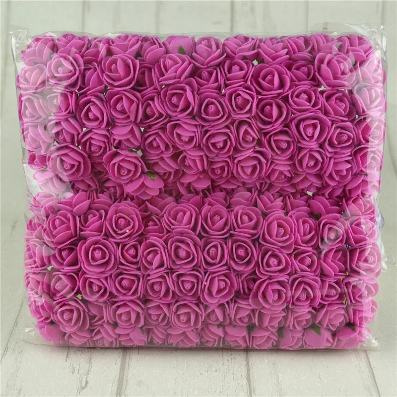 144 шт./лот, мини многоцветная ПЭ Роза, искусственный пенный букет из роз для свадьбы, домашнее украшение, скрапбукинг, сделай сам, венок, искусственный цветок