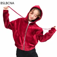 Бархатная Женская куртка, свободная, тонкая, на молнии, с длинным рукавом, новинка, Осень-зима, модная, Гонконгский стиль, винтажное, с капюшоном, пальто для женщин A251
