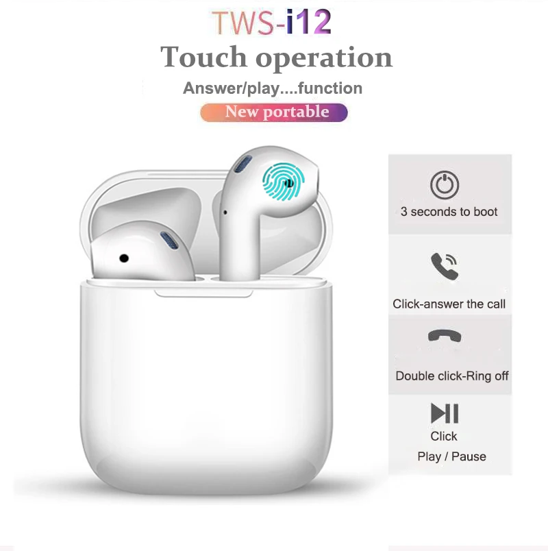 2019 New Touch control i12 TWS Mini 11 Air pods Wireless Bluetooth 5.0 earphones headset pk i10 i11 tws for Smart Phone xiaomi  (1)