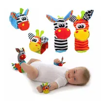 Cartoon Baby font b Toys b font 0 12 Months Soft Animal Baby Rattles Children Infant