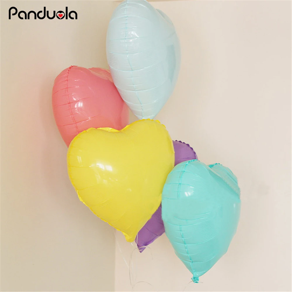 

1pcs Ma Caron candy color 18 inch globos heart foil balloons baby shower girl helium balloon gender reveal party decorations